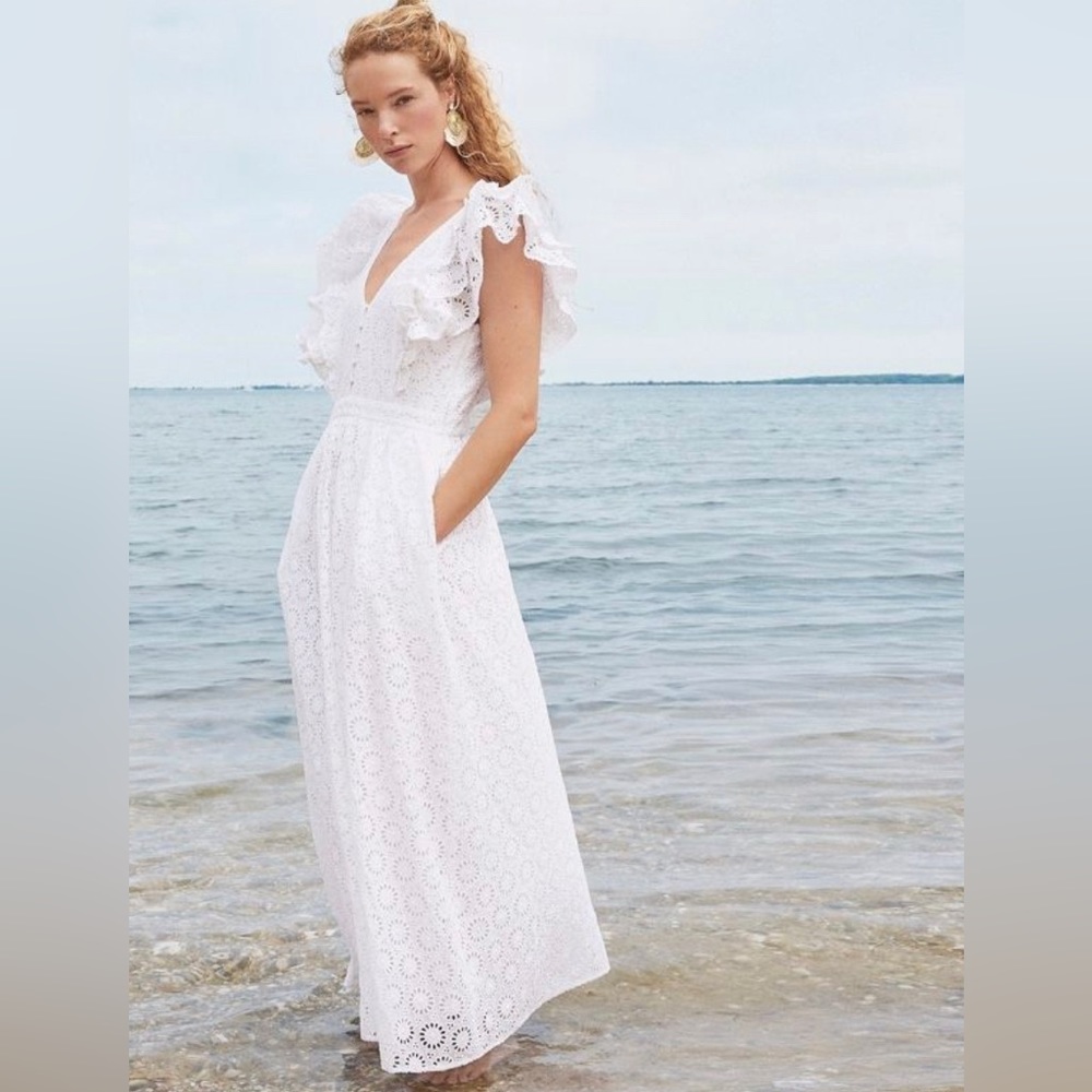 *SOLD* J. Crew White Eyelet Maxi Dress